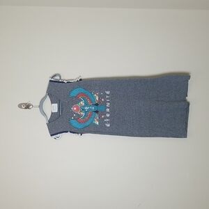 Alpha Gray Graphic Print Shirt Dress Size Small